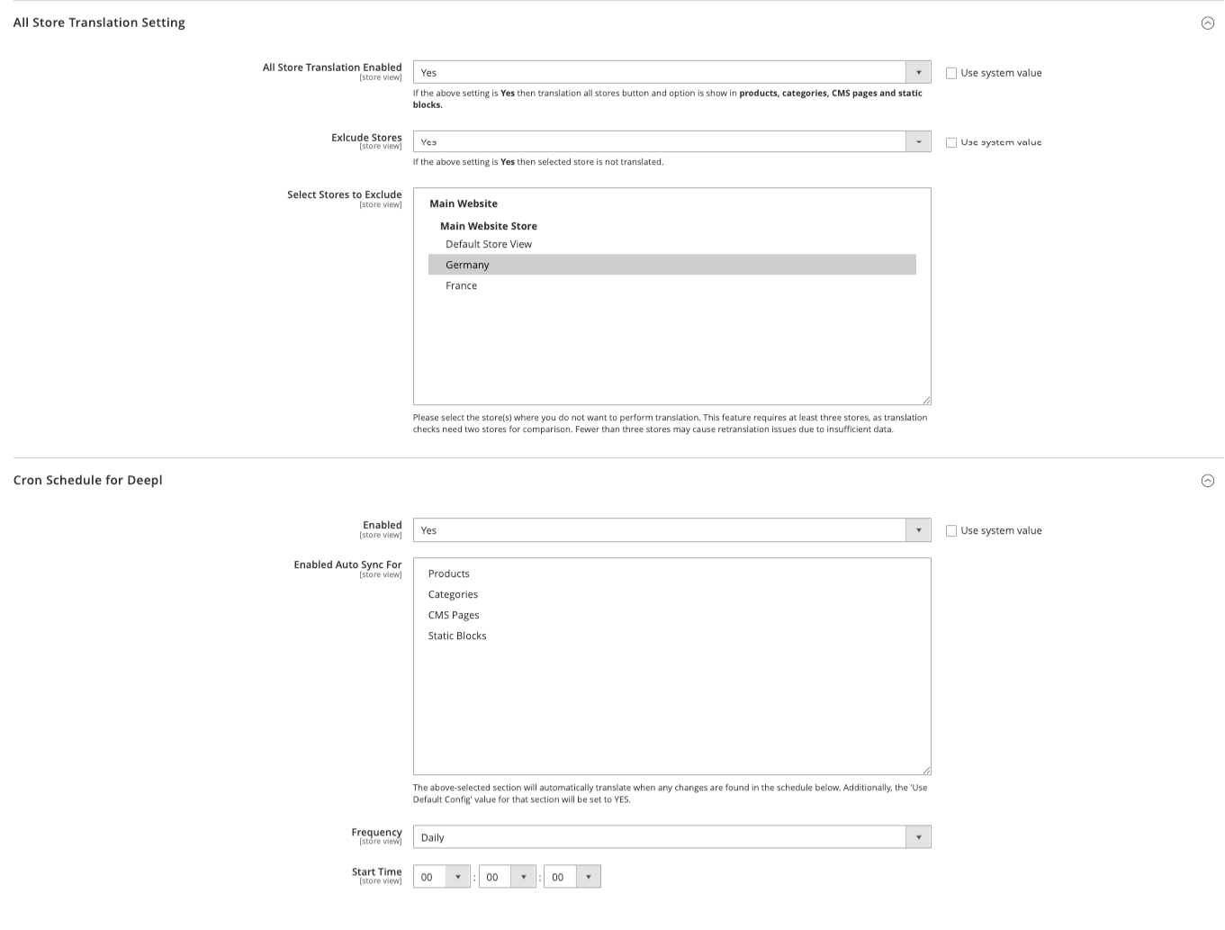 Configuration in your Magento store