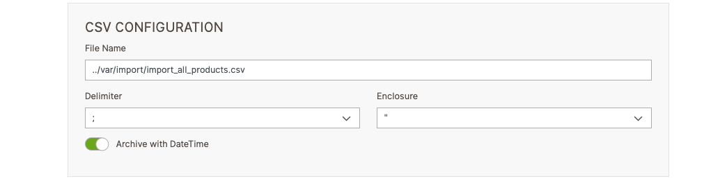 CSV Configuration